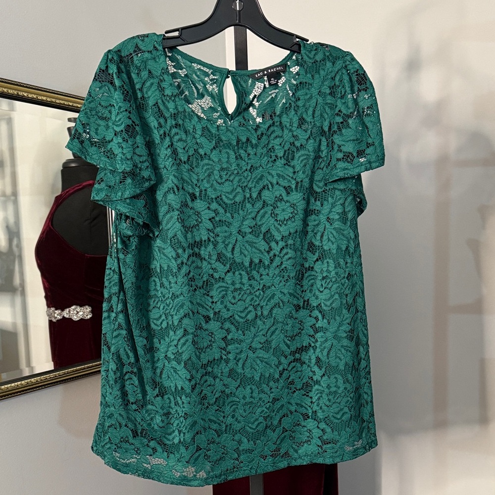 Elegant Green Lace Top
